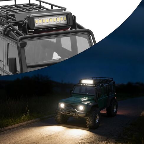 RC Light Bar 10 LED, daitoku RC Car Roof Light Kit for 1/10 1/18 Axial SCX10 Traxxas TRX4 TRX4M Arrma Senton Redcat GEN7 in Saudi Arabia