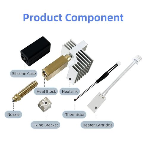 طقم Hotend سيراميك 0.4 مم لـ Elegoo Centauri Carbon - طقم الطارد مع 3 فوهات نحاسية بديلة 320 درجة مئوية لحام مقوى مقاوم للحرارة لطابعة Elegoo ثلاثية الأبعاد in Kuwait