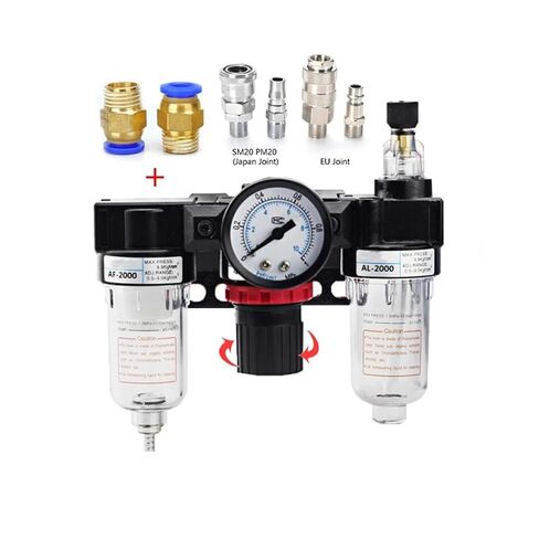 AC2000-02 1/4 "منظم ضغط قياس ضاغط الهواء فلتر الزيت والرطوبة فاصل لفلتر المياه ومزيل الرطوبة (تركيبات 6 مللي متر) in Saudi Arabia