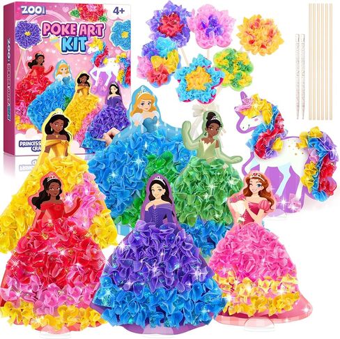 Zooi Poke Art Kits ، الفنون والحرف اليدوية للأطفال الفتيات الذين تتراوح أعمارهم بين 8 و 12 عامًا ، لعبة Pretty Princess Game ، Poke in Crafts for Girls 8-12 ، هدايا أعياد الميلاد لمدة 4 ، 5 ، 6 ، 7 ، 8 سنوات ألعاب الفتاة 6-8 مجموعات فنية in Kuwait