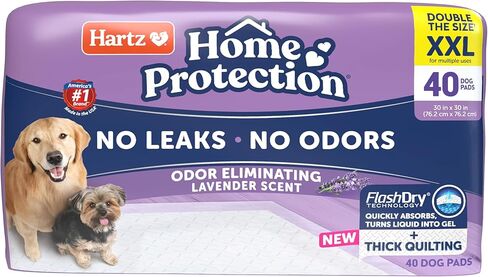 Hartz Home Protection Super Absorbent Odor Eliminating Lavender Scented No Leak Dog Pads, XXL 40 count in Saudi Arabia