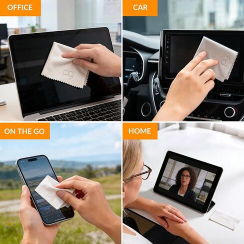 6 Pack Microfiber Cleaning Cloth for Glasses - Ultra Soft Lens Cleaning Cloth for Eyeglasses, Sunglasses, Camera Lenses, Screens, iPhone, iPad - Lint-Free & Scratch-Free in Kuwait