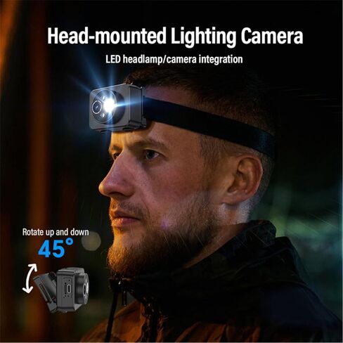 Night Sights Sports Recorder 1080P Head Mounted Camera Headlamp Camera For Adventurou Activity Photography Head Mounted in Saudi Arabia