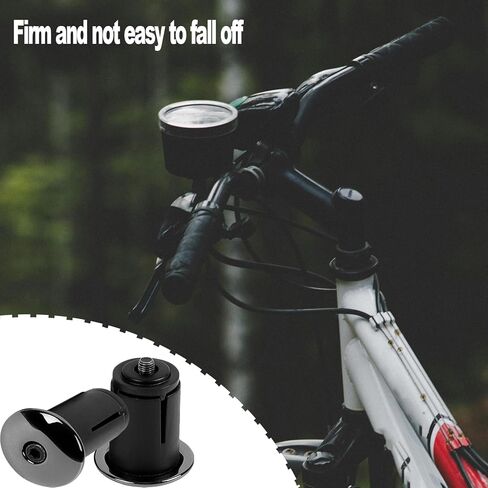 1Pairs Bike Handlebar Bar End Plugs, Aluminum Alloy Road Bicycle Grip, Expanding Adjustable Locking Caps Suits 17.5-23mm Handlebars for Mountain/City/Road Bikes (Black) in Kuwait