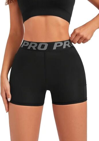 Women's High Waisted Athletic Shorts Stretchy Workout Running Shorts in Saudi Arabia