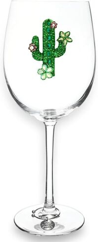THE QUEENS' JEWELS Magnolia Jeweled Stemmed Wine Glass, 21 oz. - Unique Gift for Women, Birthday, Cute, Fun, Not Painted, Decorated, Bling, Bedazzled, Rhinestone in Saudi Arabia