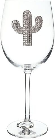 THE QUEENS' JEWELS Magnolia Jeweled Stemmed Wine Glass, 21 oz. - Unique Gift for Women, Birthday, Cute, Fun, Not Painted, Decorated, Bling, Bedazzled, Rhinestone in Saudi Arabia