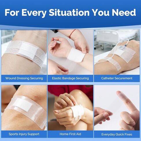 JMU Medical Tape, 6 Rolls Transparent Surgical Tape, 2" x 10 Yards, Latex-Free, Wound Visualization & Hypoallergenic, for Wound Care First Aid Dental Medical in Saudi Arabia