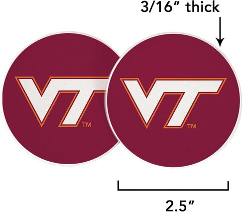Desert Cactus Virginia Tech University Car Coaster Hokies VT Absorbent Sandstone Car Cup Coasters Set of 2 (Design A) in Saudi Arabia
