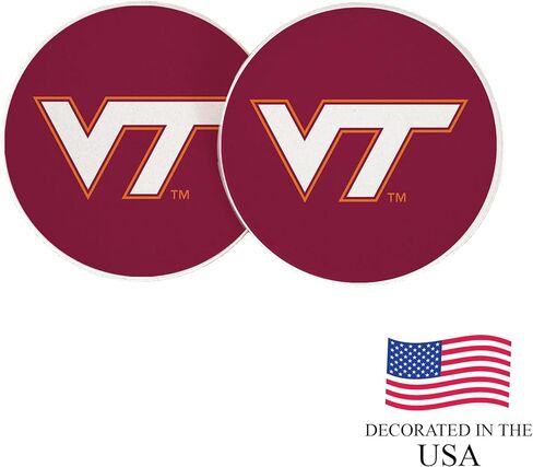 Desert Cactus Virginia Tech University Car Coaster Hokies VT Absorbent Sandstone Car Cup Coasters Set of 2 (Design A) in Saudi Arabia
