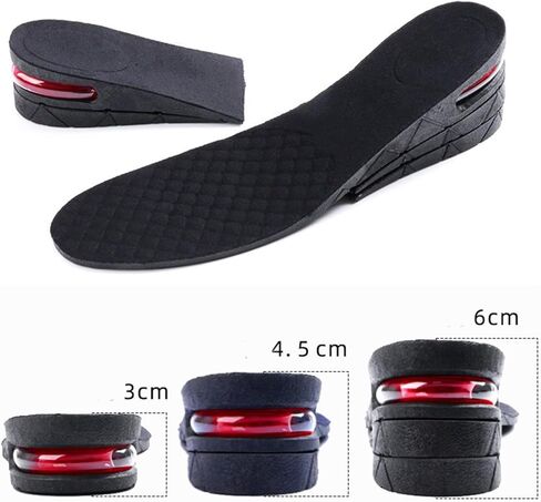 4-Layer Height Increase Insoles, 3.15 inch Air Cushion Taller Shoes Insoles Heel Insert for Men and Women in Saudi Arabia