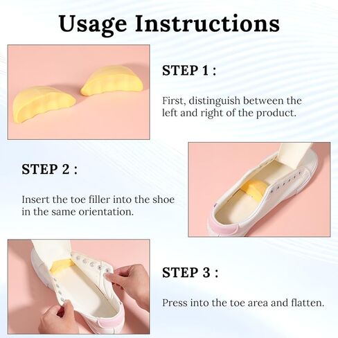 3 Pairs Shoe Filler for Too Big Shoes, Toe Inserts for Shoes Too Big Toe Cushion Fillers Size Reducer Make Shoe Fit Tighter Heel Cushion for Sneakers Heels Flats Boots for Men Women in Saudi Arabia