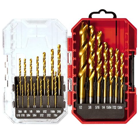 مجموعة لقم مثقاب M35 كوبالت تيتانيوم HSS مكونة من 21 قطعة، لقم مفك تأثير سريع التغيير للخشب والمعادن والبلاستيك وسبائك الألومنيوم، 1/16 بوصة إلى 1/2 بوصة مع حقيبة تخزين مفهرسة in Kuwait