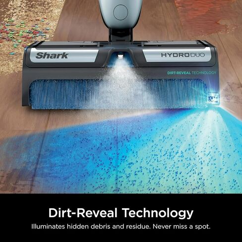 Shark HydroDuo مع تقنية كشف الأوساخ، نظام تنظيف لاسلكي للأرضيات الصلبة يوميًا، التقاط الحطام الرطب والجاف، مماسح ودعك في وقت واحد، الخشب الصلب، البلاط، الصفائح والحجر، WW200 (متجدد) in Saudi Arabia