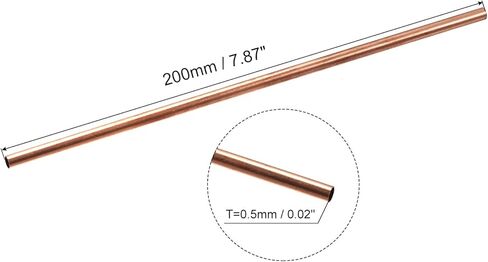 Copper Tube, 2mm 3mm 4mm 5mm 6mm 7mm OD x 0.5mm Wall Thickness 200mm Length Metal Tubing, Pack of 6 in Saudi Arabia