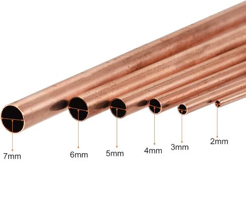 Copper Tube, 2mm 3mm 4mm 5mm 6mm 7mm OD x 0.5mm Wall Thickness 200mm Length Metal Tubing, Pack of 6 in Saudi Arabia