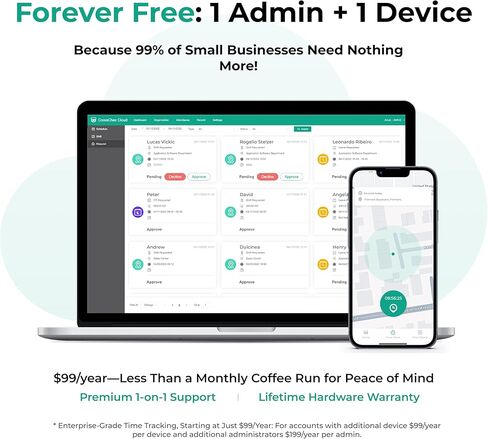 ساعة وقت ANVIZ للموظفين الأعمال الصغيرة - Forever Free Cloud Software - CX2 Phousprint Biometric Clock داخل وخارج آلة الحضور in Kuwait