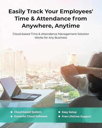 ساعة وقت ANVIZ للموظفين الأعمال الصغيرة - Forever Free Cloud Software - CX2 Phousprint Biometric Clock داخل وخارج آلة الحضور in Kuwait