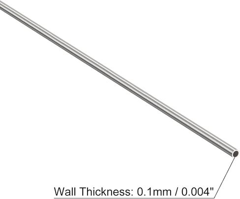 304 Stainless Steel Capillary Tube, OD 0.8mm x 0.1mm Wall Thick 250mm Length Metal Tubing for Industry Machinery, 2Pcs in Saudi Arabia