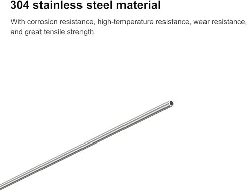 304 Stainless Steel Capillary Tube, OD 0.8mm x 0.1mm Wall Thick 250mm Length Metal Tubing for Industry Machinery, 2Pcs in Saudi Arabia