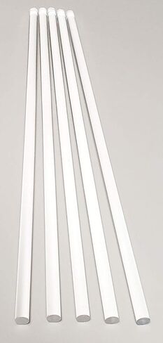 5 قطع بقطر 5/16 بوصة × قضيب بلاستيكي طويل من الأكريليك الشفاف بطول 18 بوصة - قطر .3125 بوصة - 8 مم in Kuwait