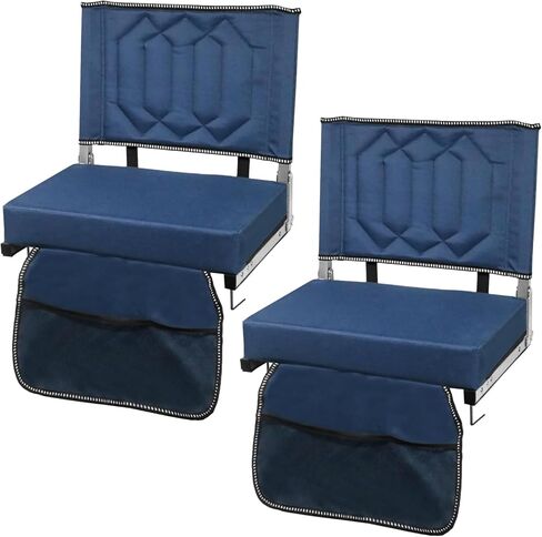 Comfortable Stadium Seats for Bleachers with Back Support & Cushioned Seat, Shoulder Strap, Carry Handle, and Storage Pockets, Perfect for Sports, Concerts, Camping & Outdoor Events, 1pack, Blue in Saudi Arabia