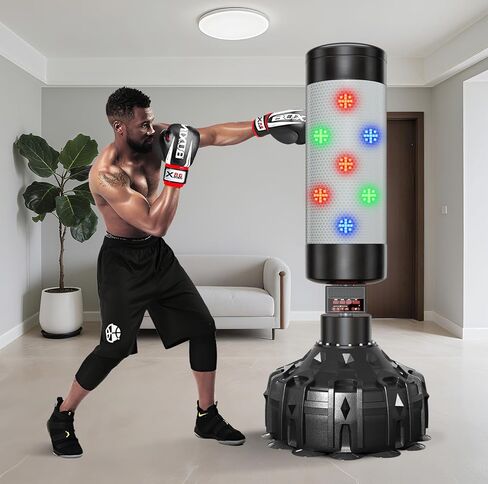 Smart Music Punching Bag 69",4 Training Modes,Can Connect to Bluetooth Smart Music Boxing Bag with 2 Pairs of Boxing Gloves for Home,Office and Gym Workout. in Saudi Arabia