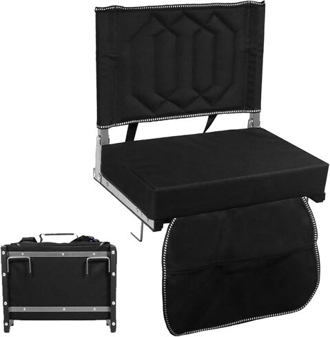 Comfortable Stadium Seats for Bleachers with Back Support & Cushioned Seat, Shoulder Strap, Carry Handle, and Storage Pockets, Perfect for Sports, Concerts, Camping & Outdoor Events, 1pack, Blue in Saudi Arabia