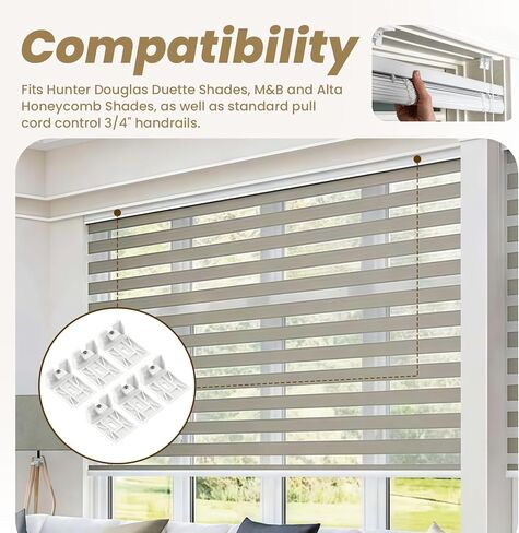 6 عبوات 3/4 بوصة من مشابك الظل للستائر لـ Hunter Douglas Duette، مشابك تثبيت الستائر مناسبة لقرص العسل والظلال الخلوية والتصفيق in Kuwait