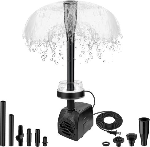 15W 800L/H مضخة نافورة الغاطسة مع مصابيح LED ، مضخة مياه هادئة قابلة للتعديل ، مضخات نافورة البركة لميزة الماء ، حديقة ، خزان أسماك الحوض ، نافورة داخلية خارجية مع 3 فوهات من النوع in Kuwait