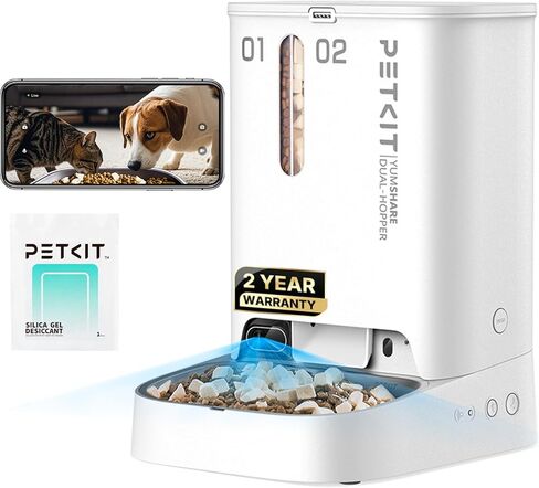 PETKIT Automatic Cat Feeder with Camera, 1080P HD Video with Night Vision, 2.4G WiFi Pet Feeder for Cat & Small Dog, 2-Way Audio & Meal Call Pet Food Dispenser with Desiccant Bag, Motion Capturing in Saudi Arabia
