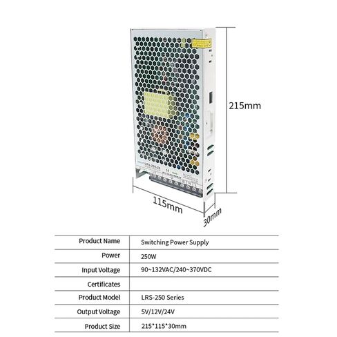 250W Switching Power Supply LRS-250 Overload Protection Single Output Small Volume Slim Type 5V 12V 24V(LRS-250-24) in Saudi Arabia