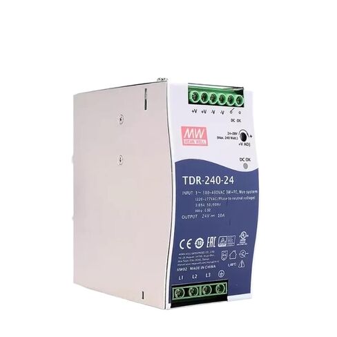TDR-240-24 240W سكة DIN صناعية رفيعة ثلاثية الطور مع وظيفة PFC TDR-240 24V 10A in Kuwait