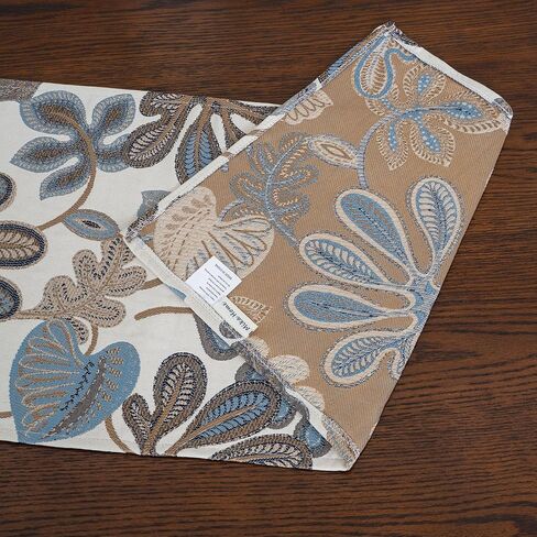Mika Home Tropical Leaf Table Runner for Home Decor 13X72 Inches Blue Brown Seasonal Dining Table Decoration for Home in Saudi Arabia