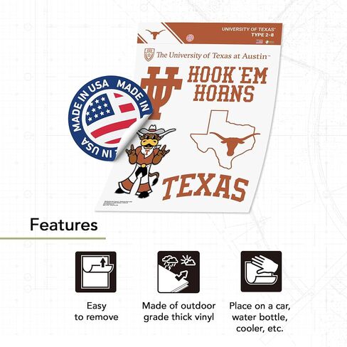 Desert Cactus University of Texas Sticker Longhorns UT Austinr Vinyl Decals Laptop Water Bottle Car Scrapbook Sheet T2 (Type 2-8) in Saudi Arabia