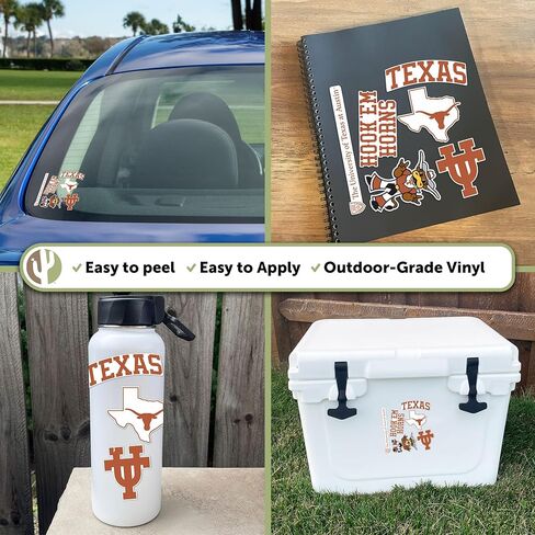 Desert Cactus University of Texas Sticker Longhorns UT Austinr Vinyl Decals Laptop Water Bottle Car Scrapbook Sheet T2 (Type 2-8) in Saudi Arabia