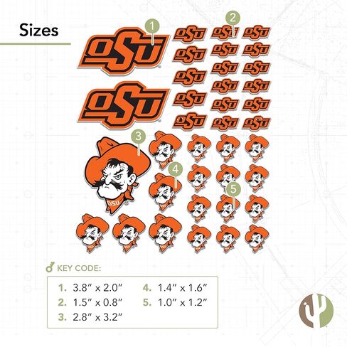 Desert Cactus Oklahoma State University Sticker Oklahoma State Cowboys Vinyl Decal Laptop Water Bottle Car Scrapbook Sheet (Type 1-1) in Saudi Arabia