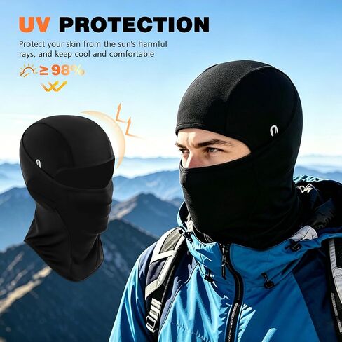 2 Pack UV Protection Cooling Breathable Balaclava Face Mask with Glasses Holes for Men Women, Summer Ice Silk Full Face Cover for Motorcycle Cycling Ski Hiking Fishing Outdoor Sports in Saudi Arabia