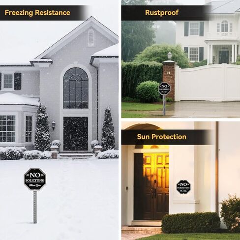 No Soliciting Sign for House, 10x10 Inch – Durable Aluminum Metal Sign for Front Door or Wall, Weather-Resistant, Easy to Mount with Nails or Adhesive, Clear Print in Saudi Arabia