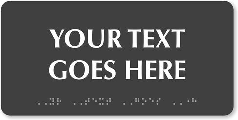 لافتة برايل مخصصة من SmartSign - 4 بوصة × 8 بوصة أفقية، متوافقة مع ADA، علامة بلاستيكية صلبة بسمك 60 مل للأعمال، في الداخل، في الهواء الطلق، الغرفة، المكتب، الحمام، خيارات أحمر/أسود/أزرق/أبيض، صنع في الولايات المتحدة الأمريكية in Kuwait