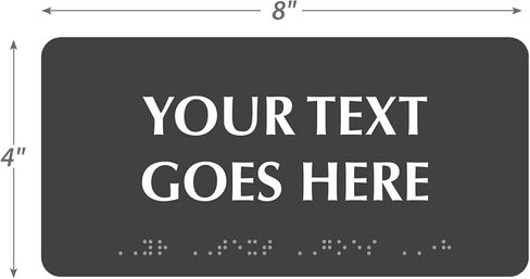 لافتة برايل مخصصة من SmartSign - 4 بوصة × 8 بوصة أفقية، متوافقة مع ADA، علامة بلاستيكية صلبة بسمك 60 مل للأعمال، في الداخل، في الهواء الطلق، الغرفة، المكتب، الحمام، خيارات أحمر/أسود/أزرق/أبيض، صنع في الولايات المتحدة الأمريكية in Kuwait