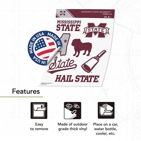 Desert Cactus Mississippi State University Sticker Bulldogs MSU Sticker Vinyl Decals Laptop Water Bottle Car Sheet T2 (Type 2-4) in Saudi Arabia