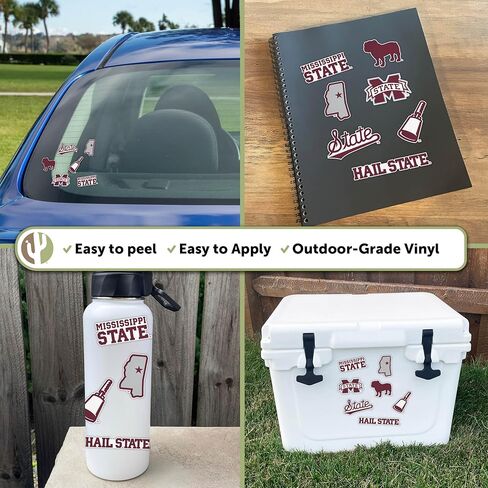 Desert Cactus Mississippi State University Sticker Bulldogs MSU Sticker Vinyl Decals Laptop Water Bottle Car Sheet T2 (Type 2-4) in Saudi Arabia