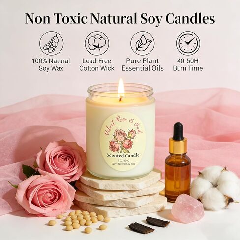 4 Pack Scented Candle Gift Set,Lavender Rose Coconut Vanilla Highly Long Lasting for Home Aromatherapy Soy Non Toxic 28 Oz 200 Hour Burn Birthday Meditation Housewarming Bath for Women Mothers Day in Saudi Arabia