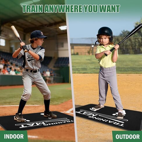 بساط ضرب البيسبول، مقاس 35.4 × 23.6 بوصة، بساط البيسبول والكرة اللينة مع وضع القدم، معدات دليل محاذاة وضعية الضرب للأطفال لتدريب التأرجح وتحسين الوضعية in Kuwait