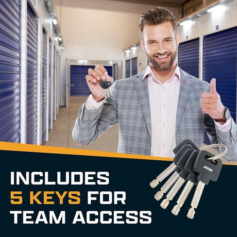 قفل Jekosa® PDP55 مقاوم للطقس مع 5 مفاتيح - غلاف بولي أميد مضاد للتآكل، أسطوانة K7 دقيقة | قفل خارجي للبوابة والسقيفة والسياج والتخزين in Kuwait