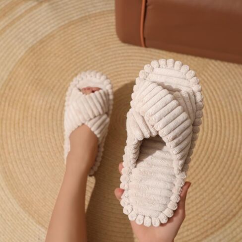 Slippers for Women Memory Foam House Bedroom Open Toe Slides Sandals Shoes Comfy for womens Anti-Skid sole in Saudi Arabia