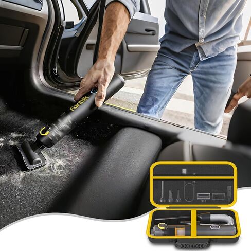 حقيبة تخزين لمكانس السيارة Fanttik Slim V8 Apex / V8 Mate / V10 Apex / V10 Mate - حقيبة حمل مكنسة كهربائية محمولة لاسلكية للسفر، أسود أصفر (الجراب فقط) in Saudi Arabia