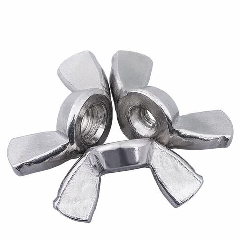 10Pcs M8 Wing Nuts,304 Stainless Steel Fasteners Parts Butterfly Nut,Hand Twist Tighten Ear Nut,Plain Finish in Kuwait