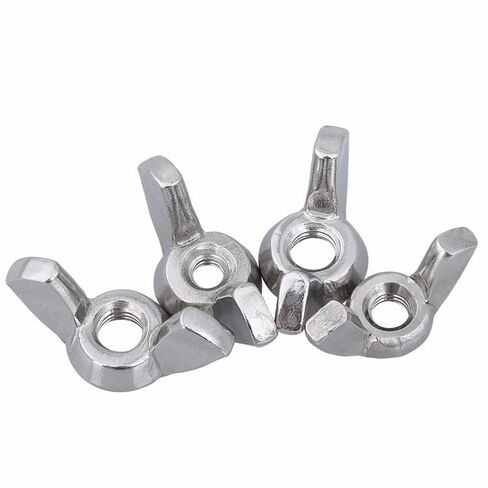 10Pcs M8 Wing Nuts,304 Stainless Steel Fasteners Parts Butterfly Nut,Hand Twist Tighten Ear Nut,Plain Finish in Kuwait